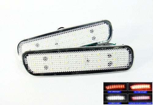 2x LED Bumper Reflector Clear lens Tail Brake Light Red Backup lamp White 98-07 LX470 Land Cruiser