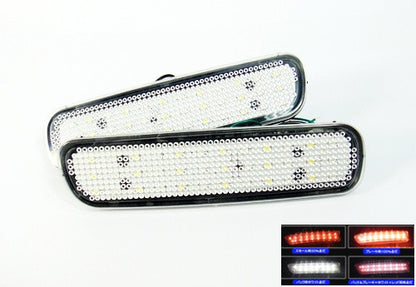 2x LED Bumper Reflector Clear lens Tail Brake Light Red Backup lamp White 98-07 LX470 Land Cruiser