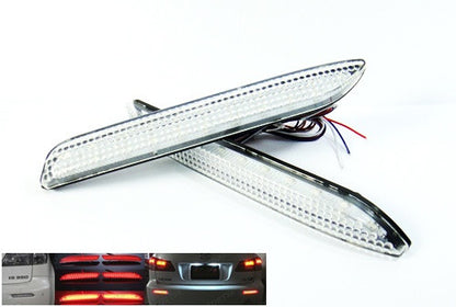 2 pieces of LED Bumper Reflector Clear lens Tail Brake Light lamp Red Alphard 08+