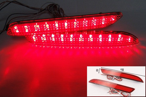 2 pieces of LED Bumper Reflector Red lens Tail Brake Light lamp Red Alphard 08+