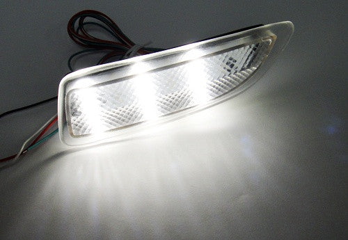 2x LED Bumper Reflector Clear lens Tail Brake Light Red Backup lamp White 2011+ CT200h Corolla