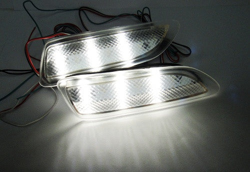2x LED Bumper Reflector Clear lens Tail Brake Light Red Backup lamp White 2011+ CT200h Corolla