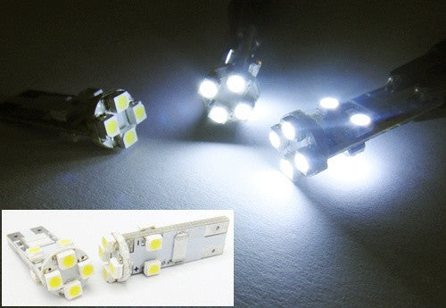 2 pieces of 8 SMD LED No Error T10 168 194 2825 501 W5W wedge light bulb white