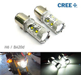2 pieces of H6 BA20d 10x CREE XB-D LED Projector Headlight Light bulb 50W white