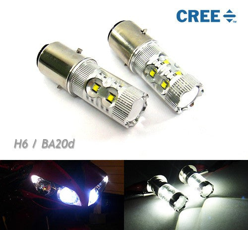 2 pieces of H6 BA20d 10x CREE XB-D LED Projector Headlight Light