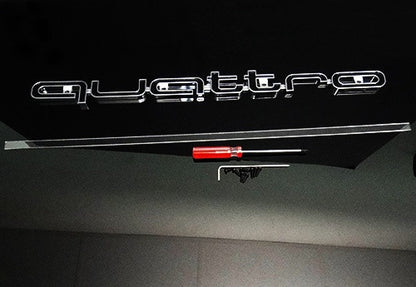 Audi Quattro RS6 Style Logo Badge Grille Emblem Chrome