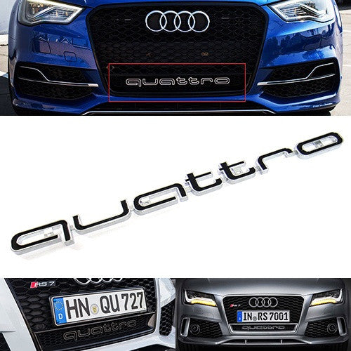 Audi Quattro RS6 Style Logo Badge Grille Emblem Chrome