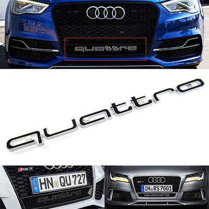 Audi Quattro RS6 Style Logo Badge Grille Emblem Chrome