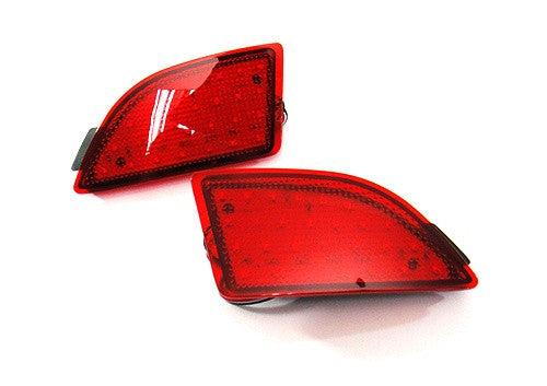 2x LED Bumper Reflector Assembly Red lens Tail Brake Light Red 2014-up Axela Mazda 3 Hatchback 5D