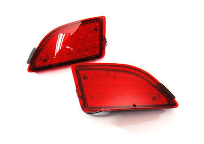 2x LED Bumper Reflector Assembly Red lens Tail Brake Light Red 2014-up Axela Mazda 3 Hatchback 5D