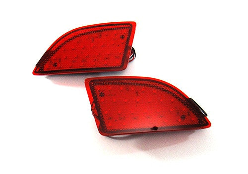 2x LED Bumper Reflector Assembly Red lens Tail Brake Light Red 2014-up Axela Mazda 3 Hatchback 5D