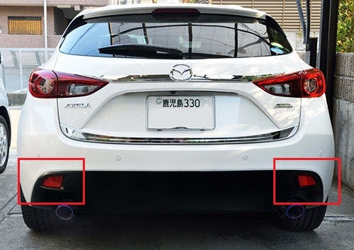 2x LED Bumper Reflector Assembly Red lens Tail Brake Light Red 2014-up Axela Mazda 3 Hatchback 5D