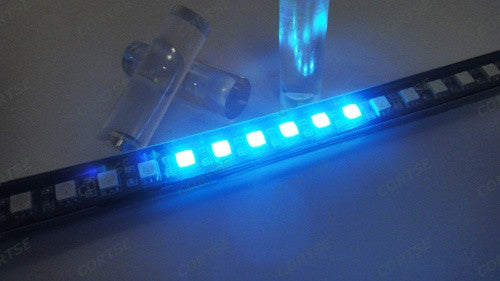 Universal 7-Color 48 SMD RGB LED Scanner Light Glowing Knight Rider kit Black Remote