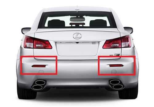 2x LED Bumper Reflector Black Smoked lens Tail Brake Light Red For Toyota / Lexus