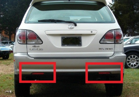 2x LED Bumper Reflector Black Smoked lens Tail Brake Light Red For Toyota / Lexus