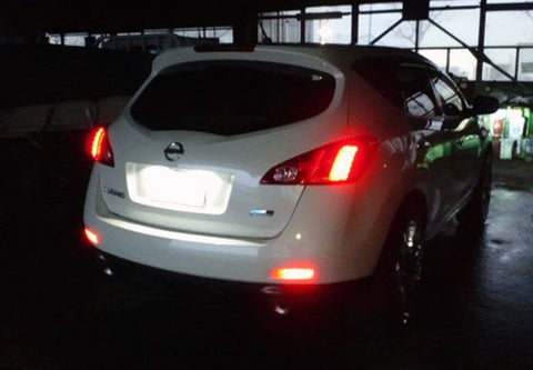 2x LED Bumper Reflector Red lens Tail Brake Light lamp Red Nissan Juke Murano Quest Infiniti FX35 FX50