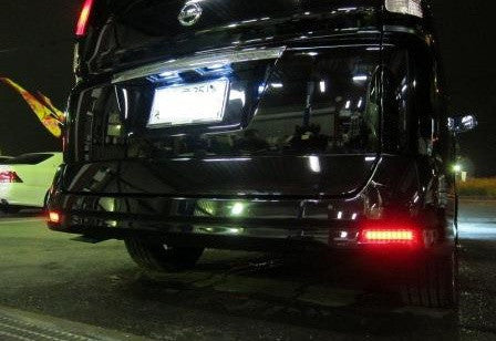 2x LED Bumper Reflector Black Smoked lens Tail Brake Light lamp Red Juke Murano Sentra FX35 FX50