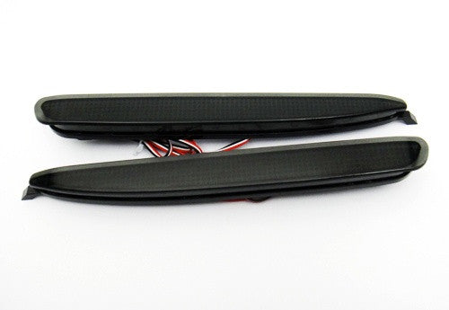 2x LED Bumper Reflector Black Smoked lens Tail Brake Light lamp Red 03-08 Mazda6 Mazda 6