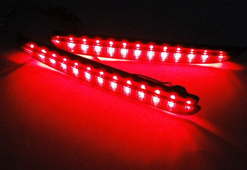 2x LED Bumper Reflector Black Smoked lens Tail Brake Light lamp Red 03-08 Mazda6 Mazda 6