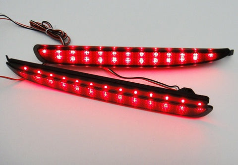2x LED Bumper Reflector Black Smoked lens Tail Brake Light lamp Red 03-08 Mazda6 Mazda 6