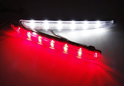 2x LED Bumper Reflector Clear lens Tail Brake Light Red Backup lamp White 03-08 Mazda6 Mazda 6