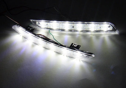2x LED Bumper Reflector Clear lens Tail Brake Light Red Backup lamp White 2010+ BMW 5-series F10 F18
