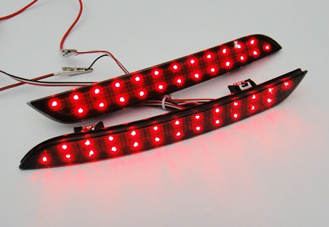 2x LED Bumper Reflector Black Smoked lens Tail Brake Light lamp Red 2012+ BMW 3-series F30 F31 F35