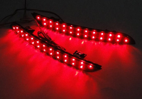 2x LED Bumper Reflector Black Smoked lens Tail Brake Light lamp Red 2012+ BMW 3-series F30 F31 F35