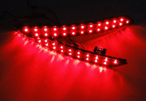 2x LED Bumper Reflector Black Smoked lens Tail Brake Light lamp Red 2012+ BMW 3-series F30 F31 F35