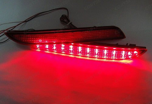 2x LED Bumper Reflector Red lens Tail Brake Light lamp Red Honda type I
