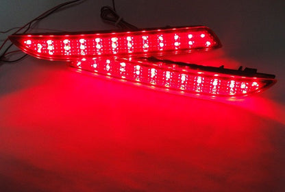 2x LED Bumper Reflector Red lens Tail Brake Light lamp Red Honda type I