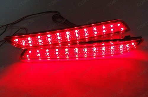 2x LED Bumper Reflector Red lens Tail Brake Light lamp Red Honda type I