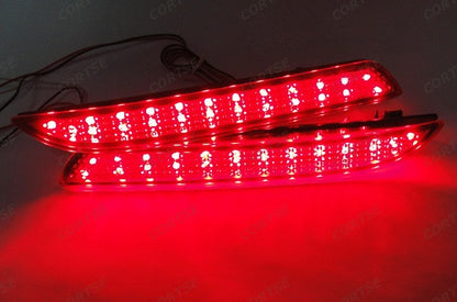 2x LED Bumper Reflector Red lens Tail Brake Light lamp Red Honda type I