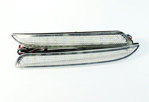2x LED Bumper Reflector Clear lens Tail Brake Light Red Backup lamp White Honda type I