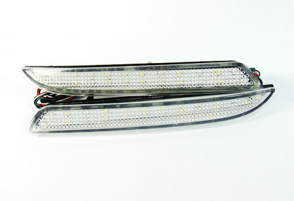 2x LED Bumper Reflector Clear lens Tail Brake Light Red Backup lamp White Honda type I