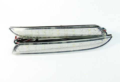 2x LED Bumper Reflector Clear lens Tail Brake Light Red Backup lamp White Honda type I