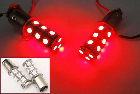 2 pieces of 18 High Power SMD LED 380 (P21/5W) 1157 7528 BAY15d Light bulb Red