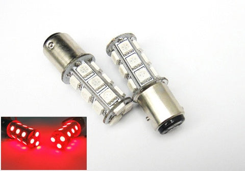 2 pieces of 18 High Power SMD LED 380 (P21/5W) 1157 7528 BAY15d Light bulb Red