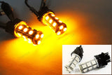 2 pieces of 18 high power SMD LED 3156 P27W 3157 3057 P27/7W Light bulb Amber