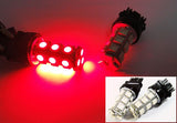 2 pieces of 18 High Power SMD LED 3156 P27W 3157 3057 P27/7W Light bulb red