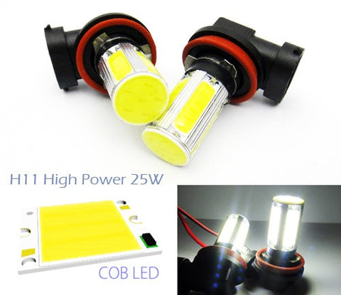 2 pieces of LUFFY H11 H8 High Power COB LED Light bulb 25W white