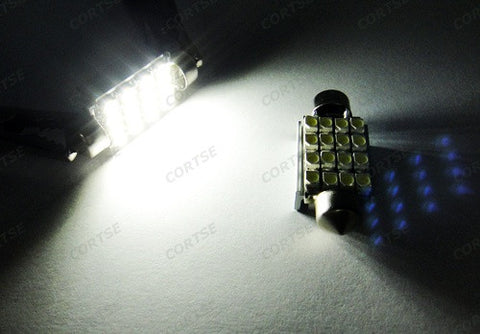 2 pieces of Error Free 16 SMD LED 37mm C5W 272 6418 Festoon bulb white