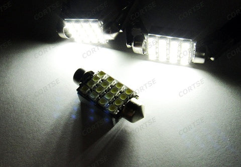 2 pieces of Error Free 16 SMD LED 37mm C5W 272 6418 Festoon bulb white