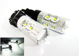 2x 3156 P27W 3157 3057 P27/7W 10X CREE XB-D LED Projector Light bulb 50W white