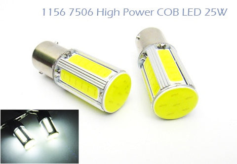 2 pieces of LUFFY 382 (P21W) 1156 7506 BA15s High Power COB LED Light bulb 25W white