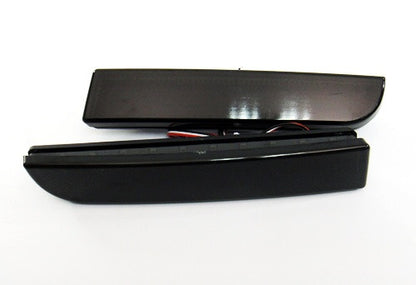 2x LED Bumper Reflector Black Smoked lens Tail Brake Light lamp Red 2008+ Mitsubishi Lancer EVO X