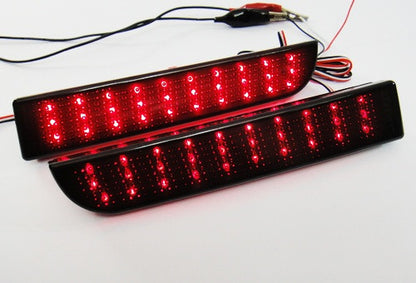 2x LED Bumper Reflector Black Smoked lens Tail Brake Light lamp Red 2008+ Mitsubishi Lancer EVO X
