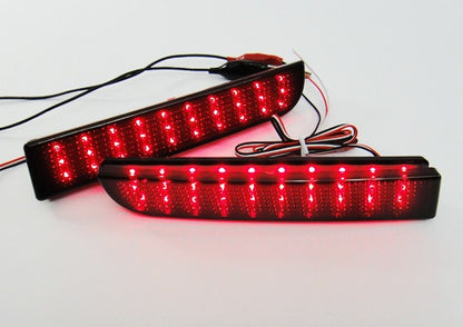 2x LED Bumper Reflector Black Smoked lens Tail Brake Light lamp Red 2008+ Mitsubishi Lancer EVO X