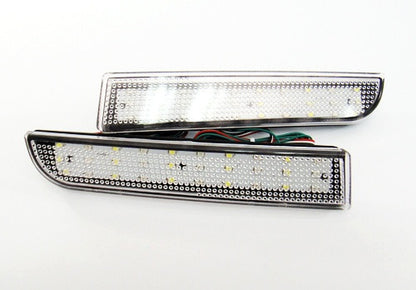 2x LED Bumper Reflector Clear lens Tail Brake Light Red Backup lamp White 2008+ Mitsubishi Lancer EVO X