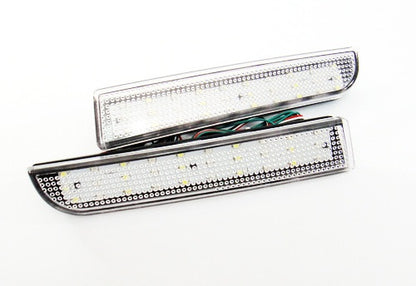2x LED Bumper Reflector Clear lens Tail Brake Light Red Backup lamp White 2008+ Mitsubishi Lancer EVO X